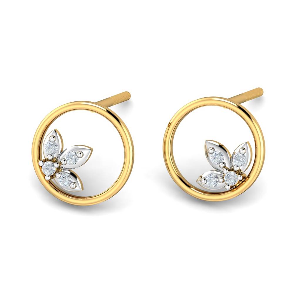 KuberBox 18K Yellow Gold Valentina Stud Earrings