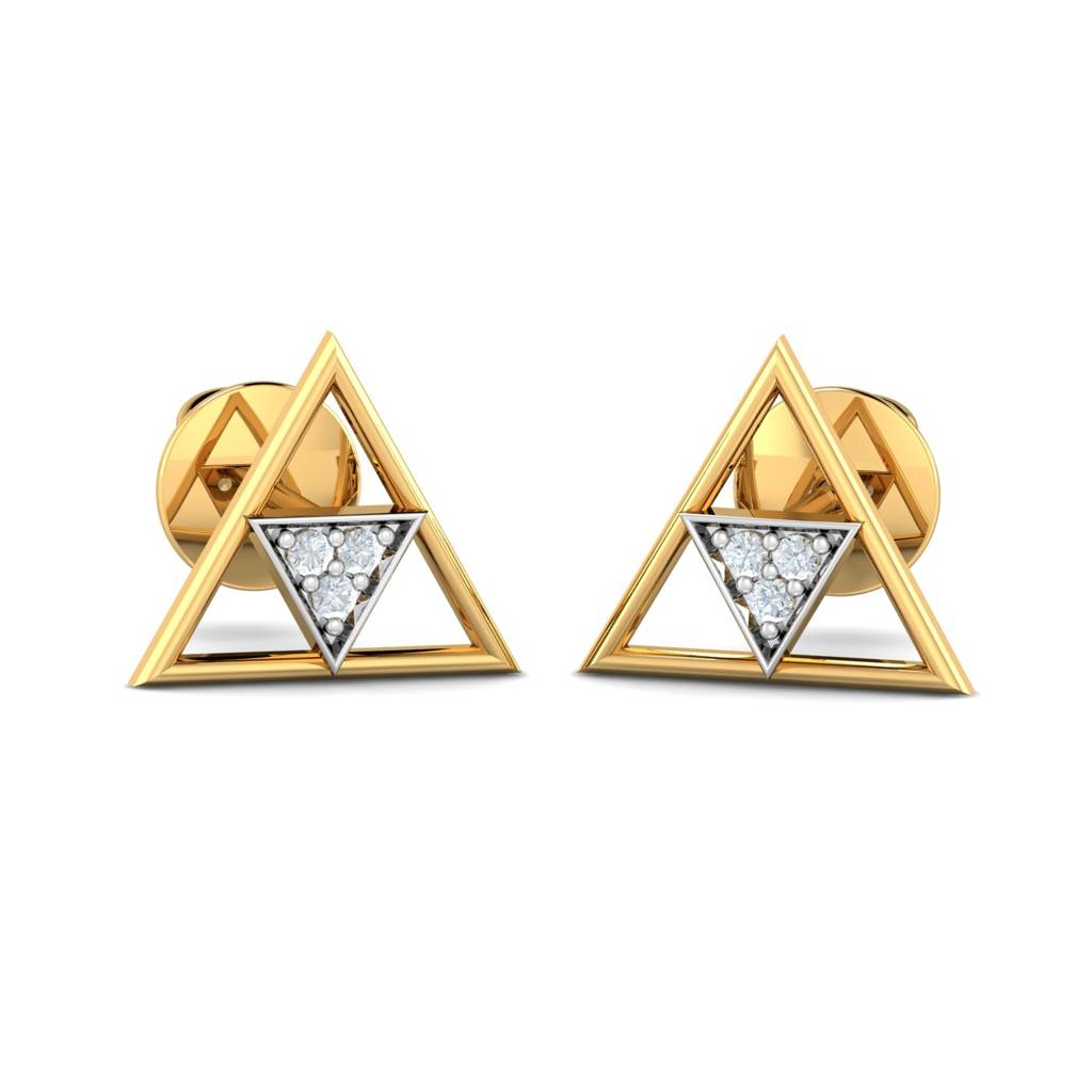 KuberBox 18K Yellow Gold Vita Stud Earrings