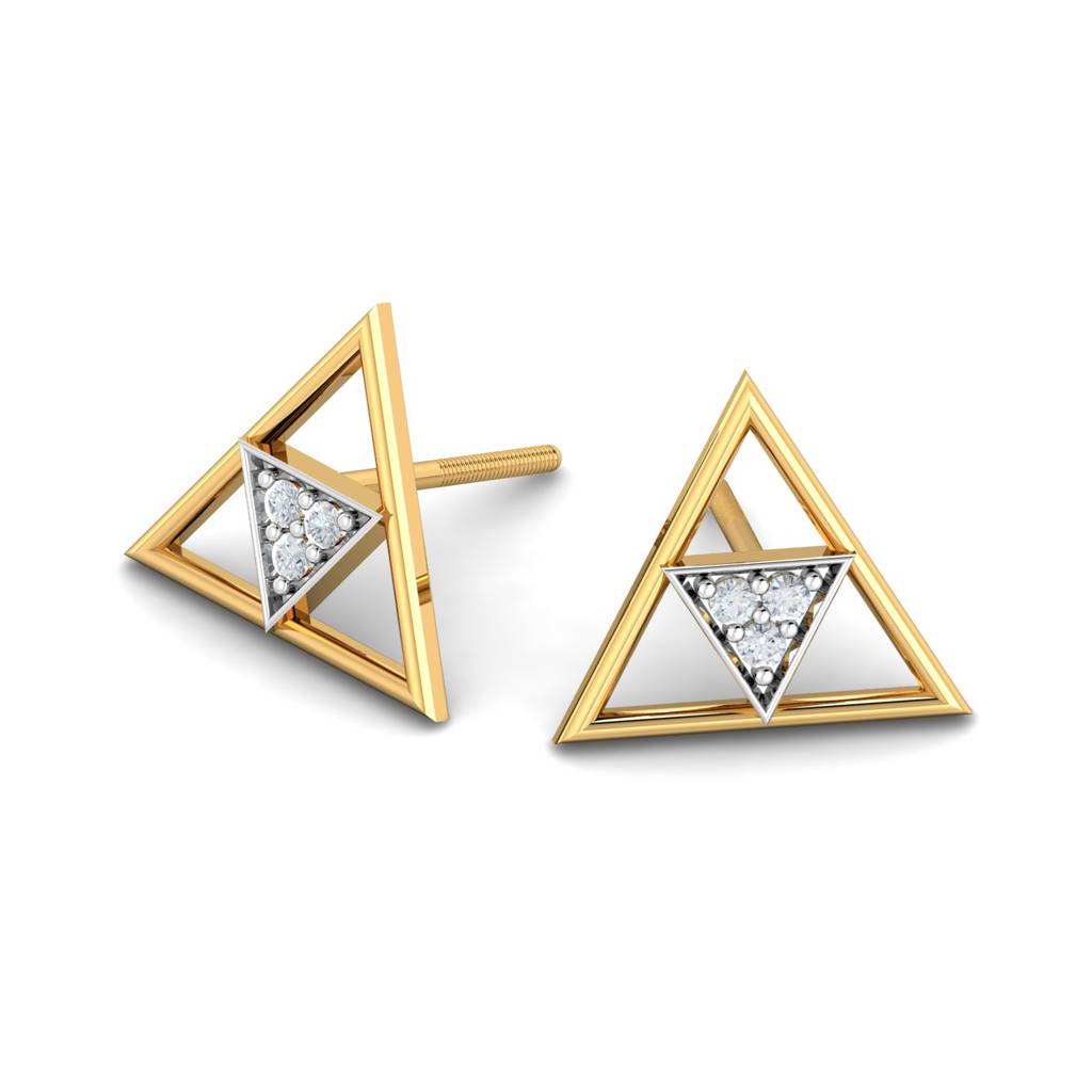 KuberBox 18K Yellow Gold Vita Stud Earrings