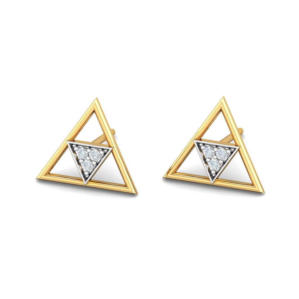 KuberBox 18K Yellow Gold Vita Stud Earrings