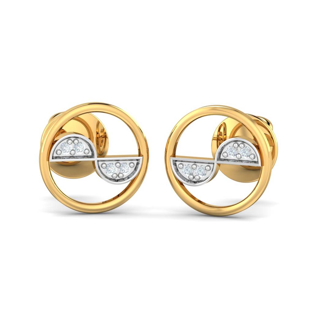 KuberBox 18K Yellow Gold Albia Stud Earrings