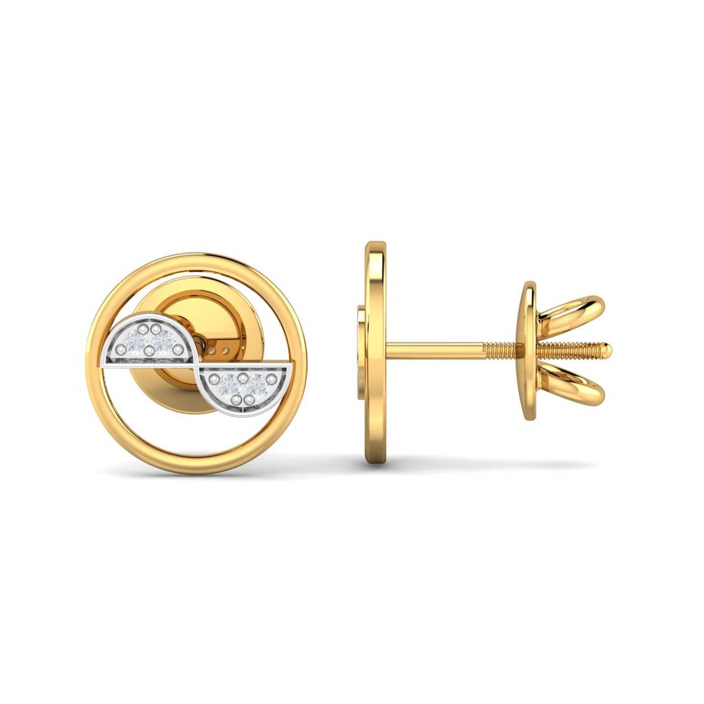 KuberBox 18K Yellow Gold Albia Stud Earrings