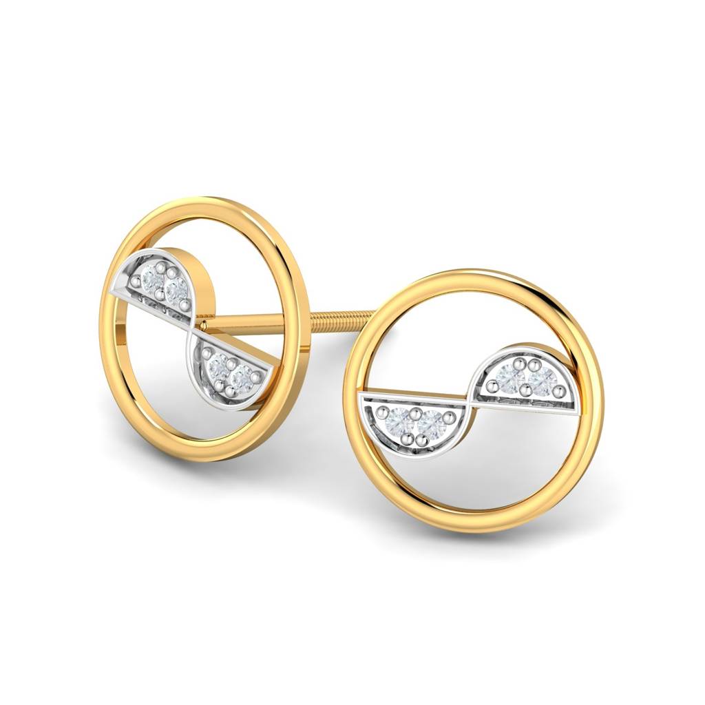 KuberBox 18K Yellow Gold Albia Stud Earrings