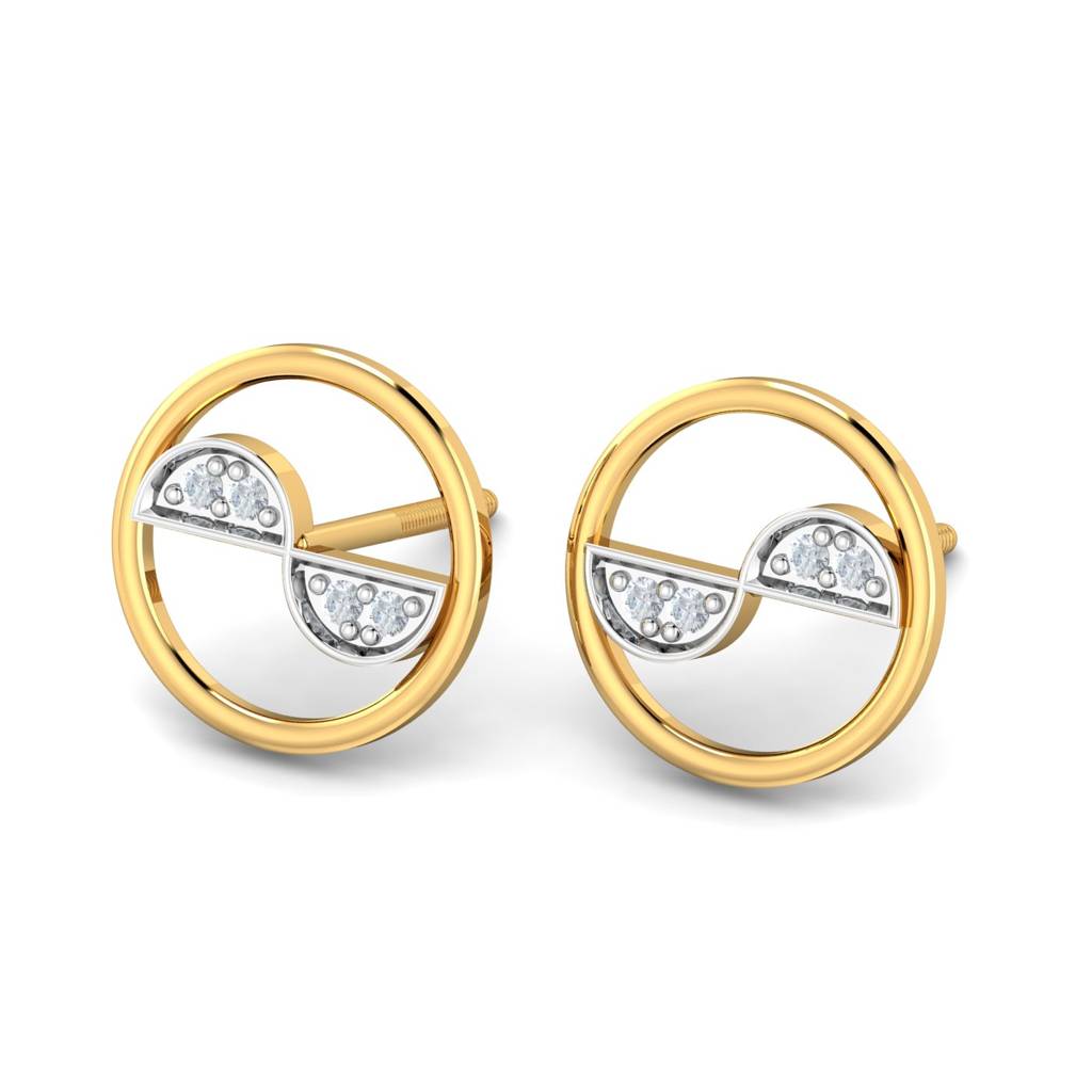 KuberBox 18K Yellow Gold Albia Stud Earrings