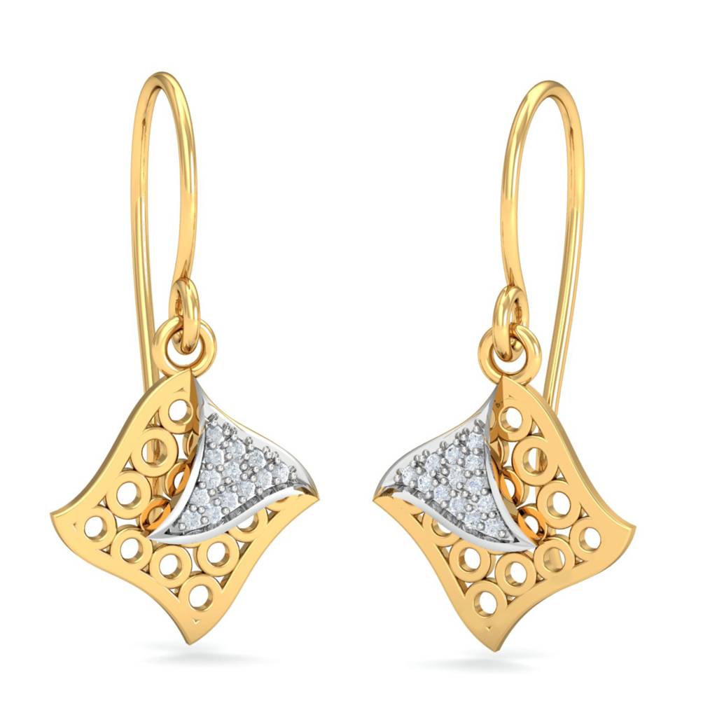 KuberBox 18K Yellow Gold Aygul Hook Earrings