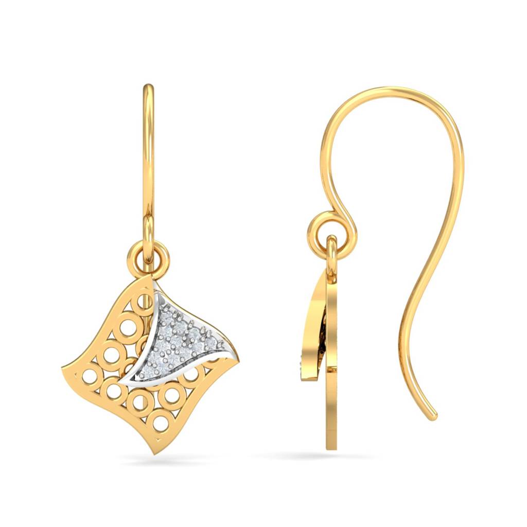 KuberBox 18K Yellow Gold Aygul Hook Earrings