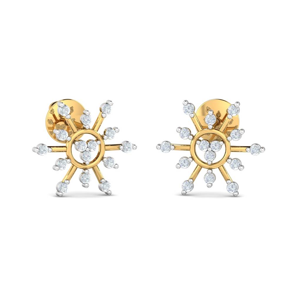 KuberBox 18K Yellow Gold Bercu Stud Earrings