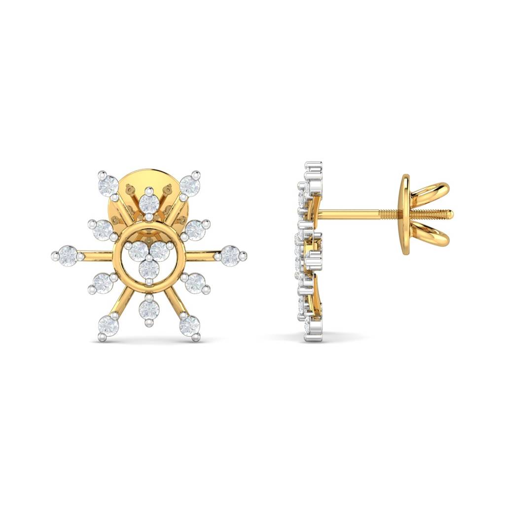 KuberBox 18K Yellow Gold Bercu Stud Earrings