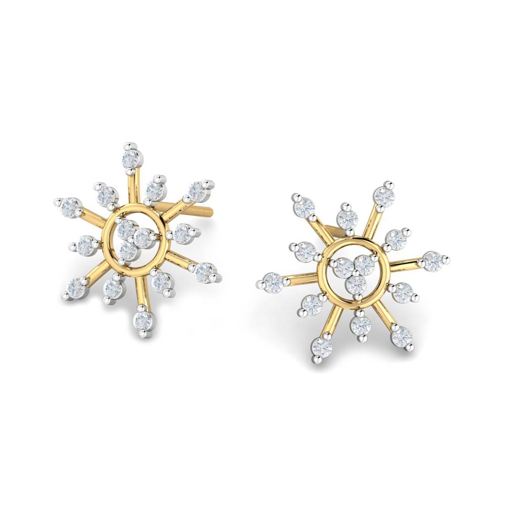 KuberBox 18K Yellow Gold Bercu Stud Earrings