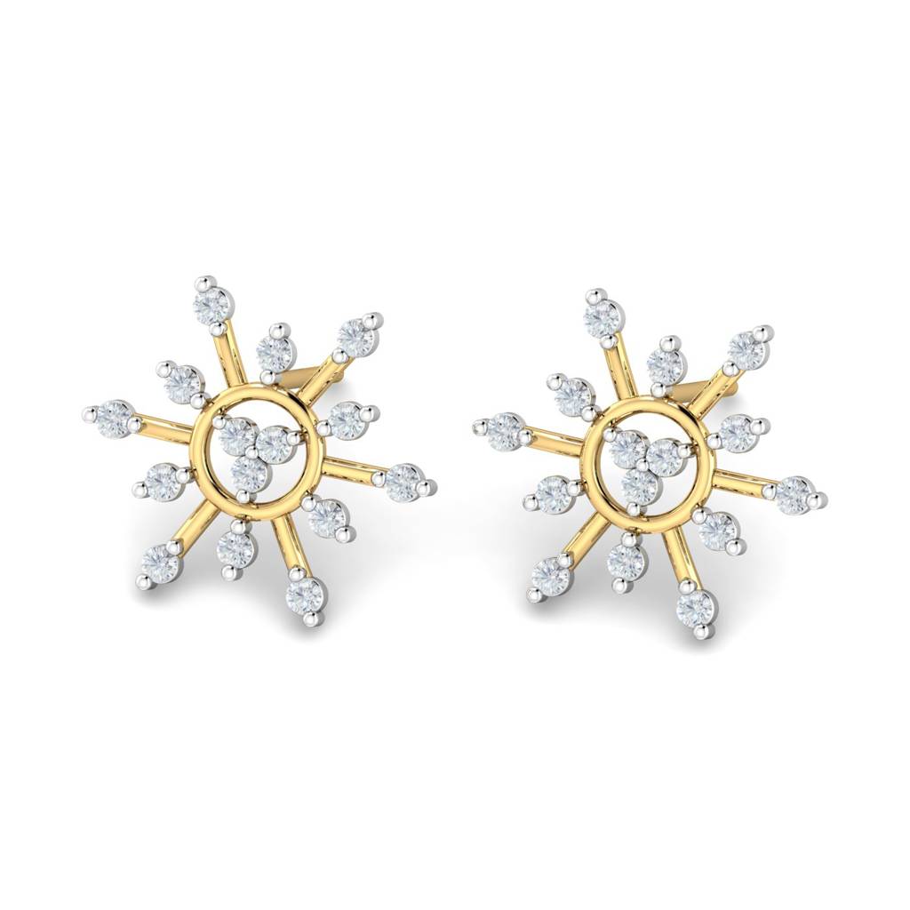 KuberBox 18K Yellow Gold Bercu Stud Earrings