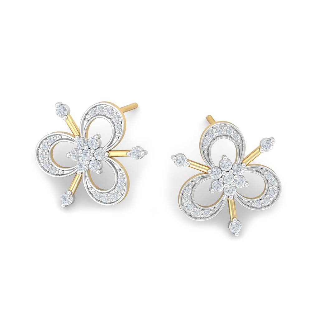 KuberBox 18K Yellow Gold Berna Stud Earrings