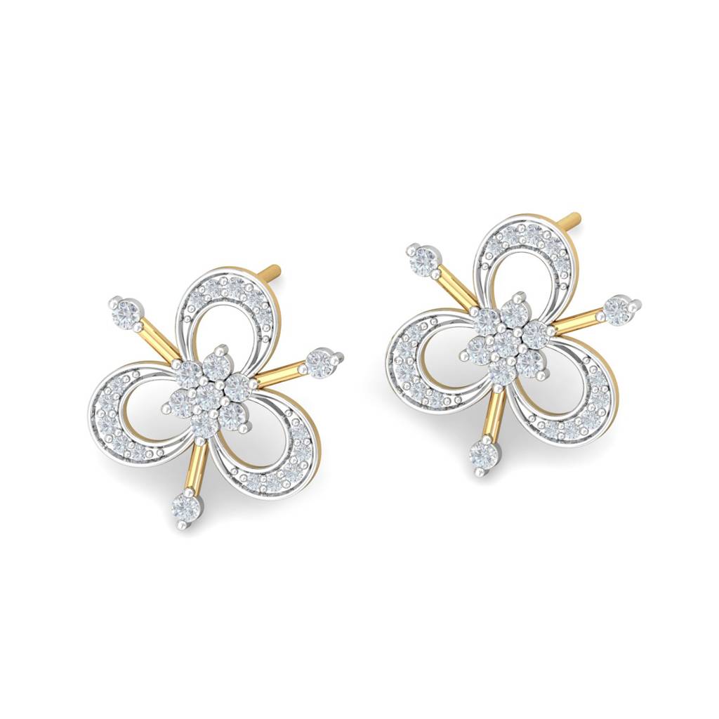 KuberBox 18K Yellow Gold Berna Stud Earrings