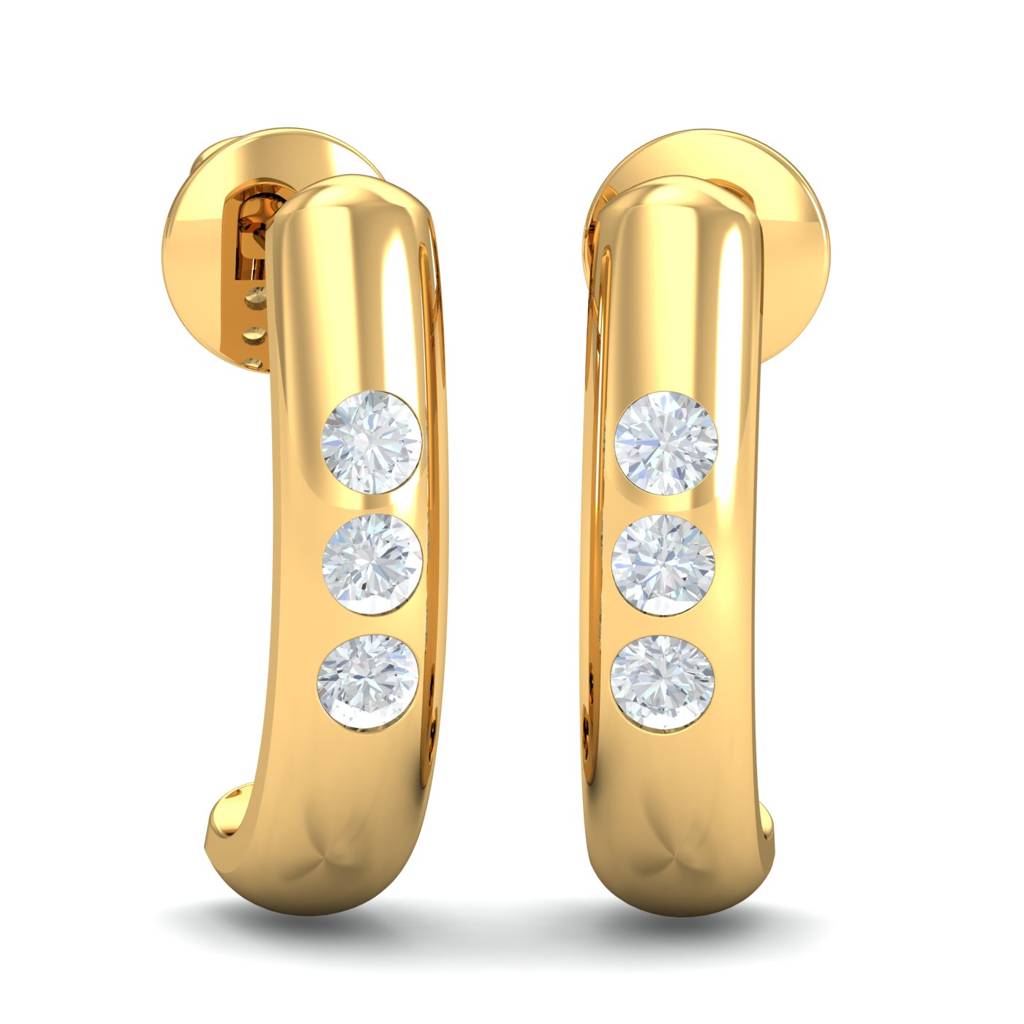 KuberBox 18K Yellow Gold Bilge J-Hoop Earrings