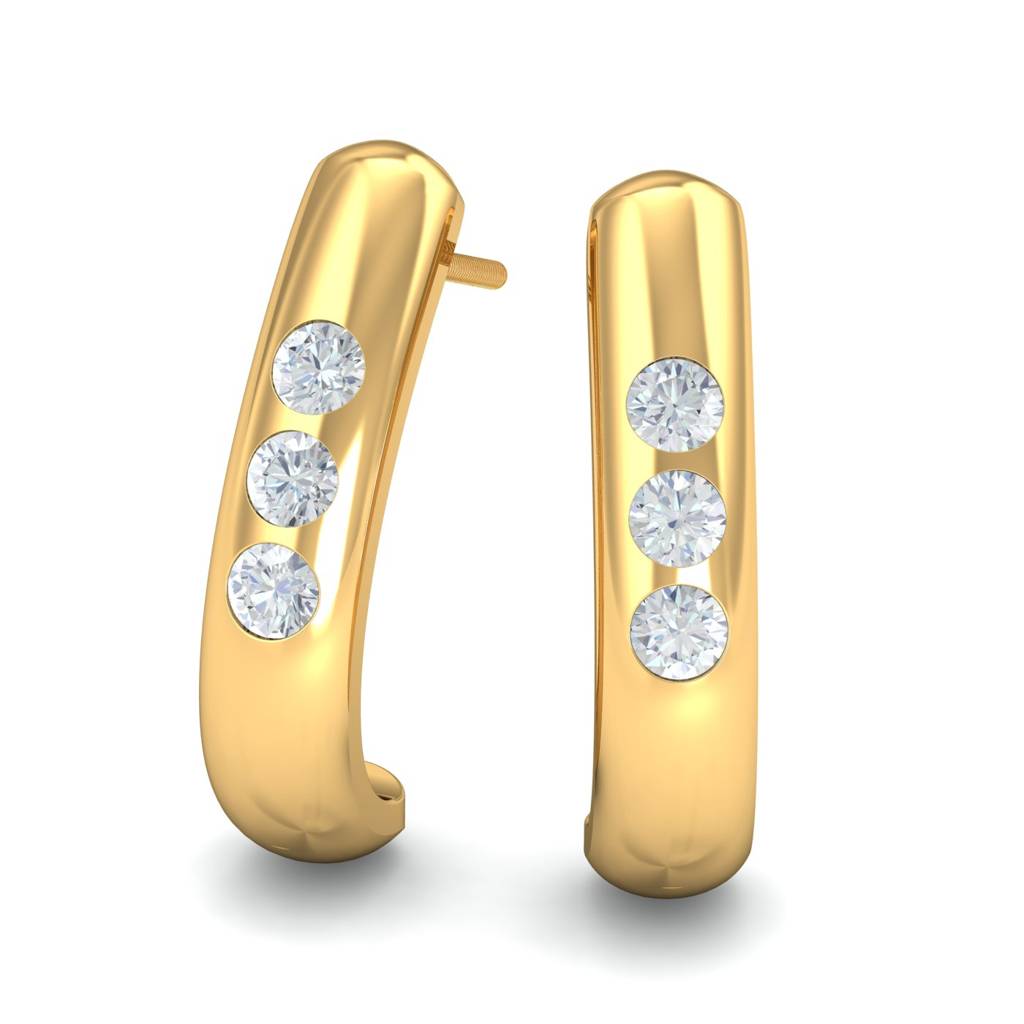 KuberBox 18K Yellow Gold Bilge J-Hoop Earrings