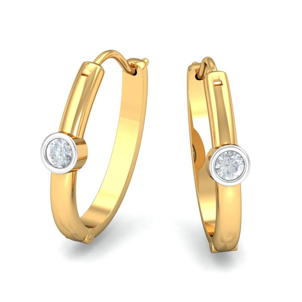 KuberBox 18K Yellow Gold Canan Hoop Earrings