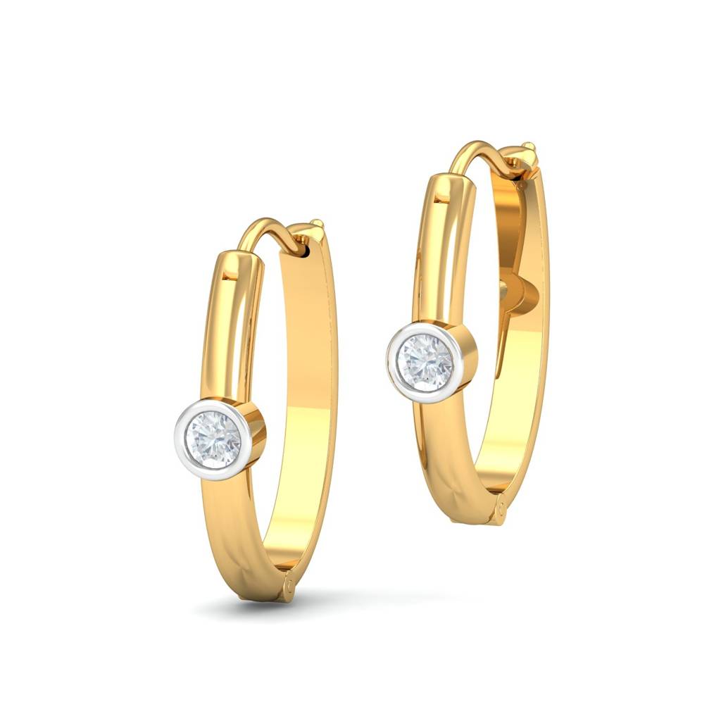 KuberBox 18K Yellow Gold Canan Hoop Earrings