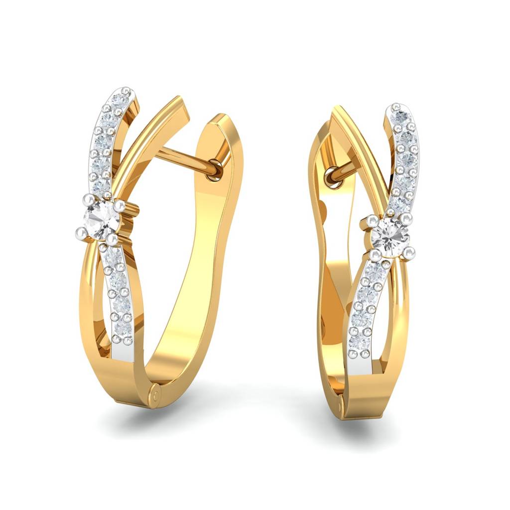 KuberBox 18K Yellow Gold Ceren Hoops Earrings