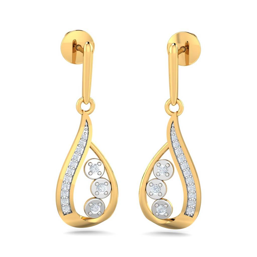 KuberBox 18K Yellow Gold Deniz Dangle Earrings