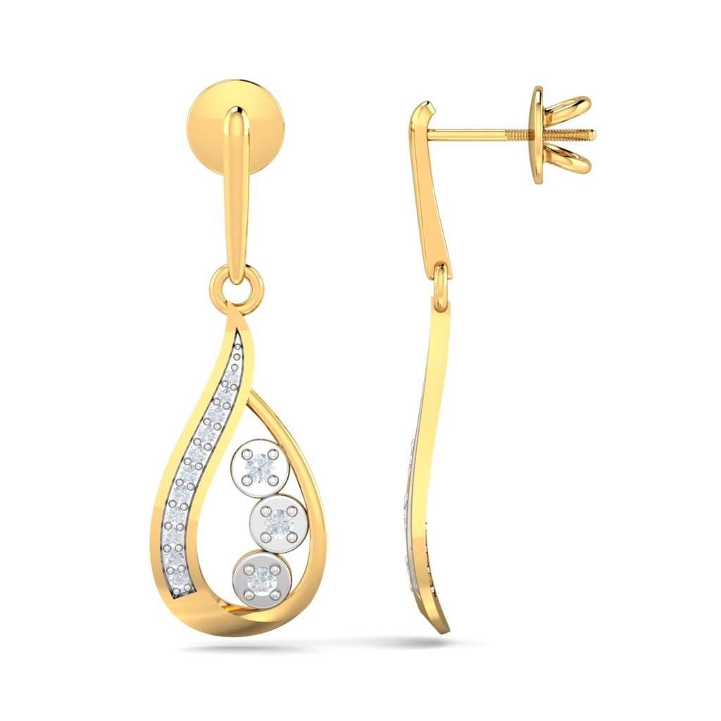 KuberBox 18K Yellow Gold Deniz Dangle Earrings