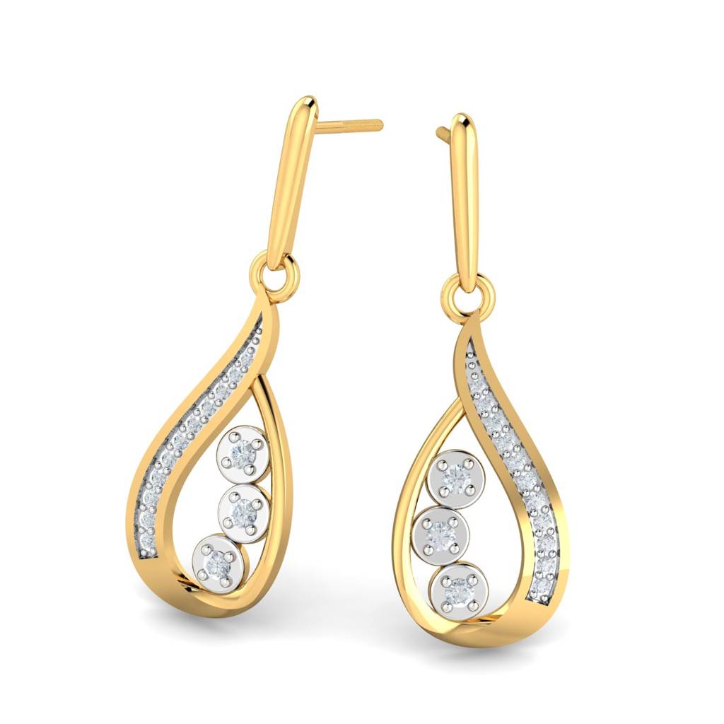 KuberBox 18K Yellow Gold Deniz Dangle Earrings