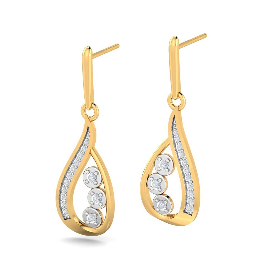KuberBox 18K Yellow Gold Deniz Dangle Earrings