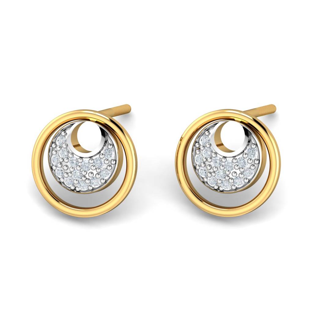 KuberBox 18K Yellow Gold Derya Stud Earrings