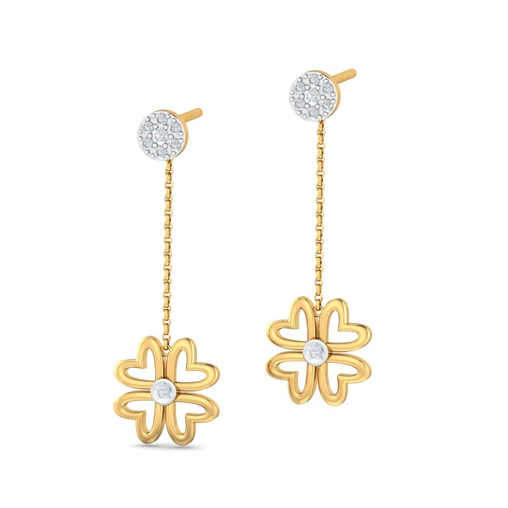 KuberBox 18K Yellow Gold Ahuva Detachable Drop Earrings