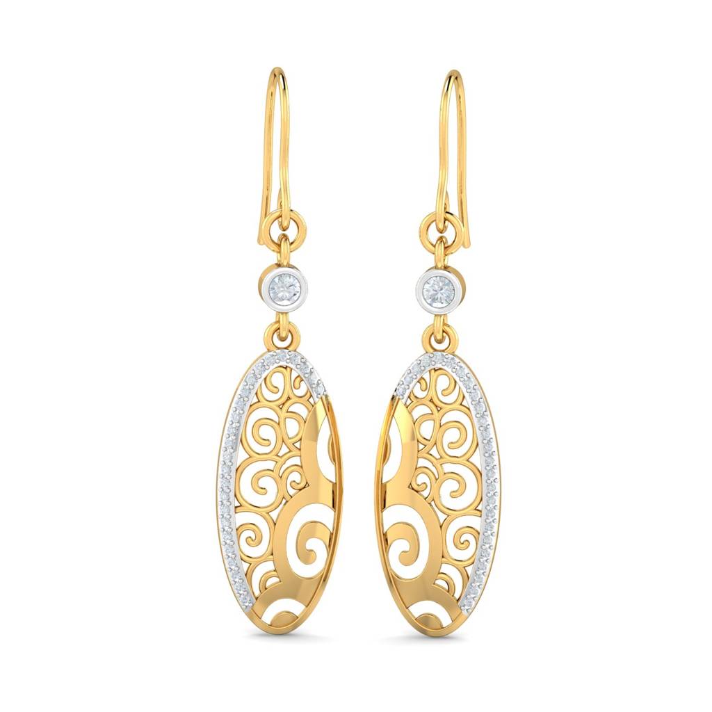 KuberBox 18K Yellow Gold Avigail Hook Earrings