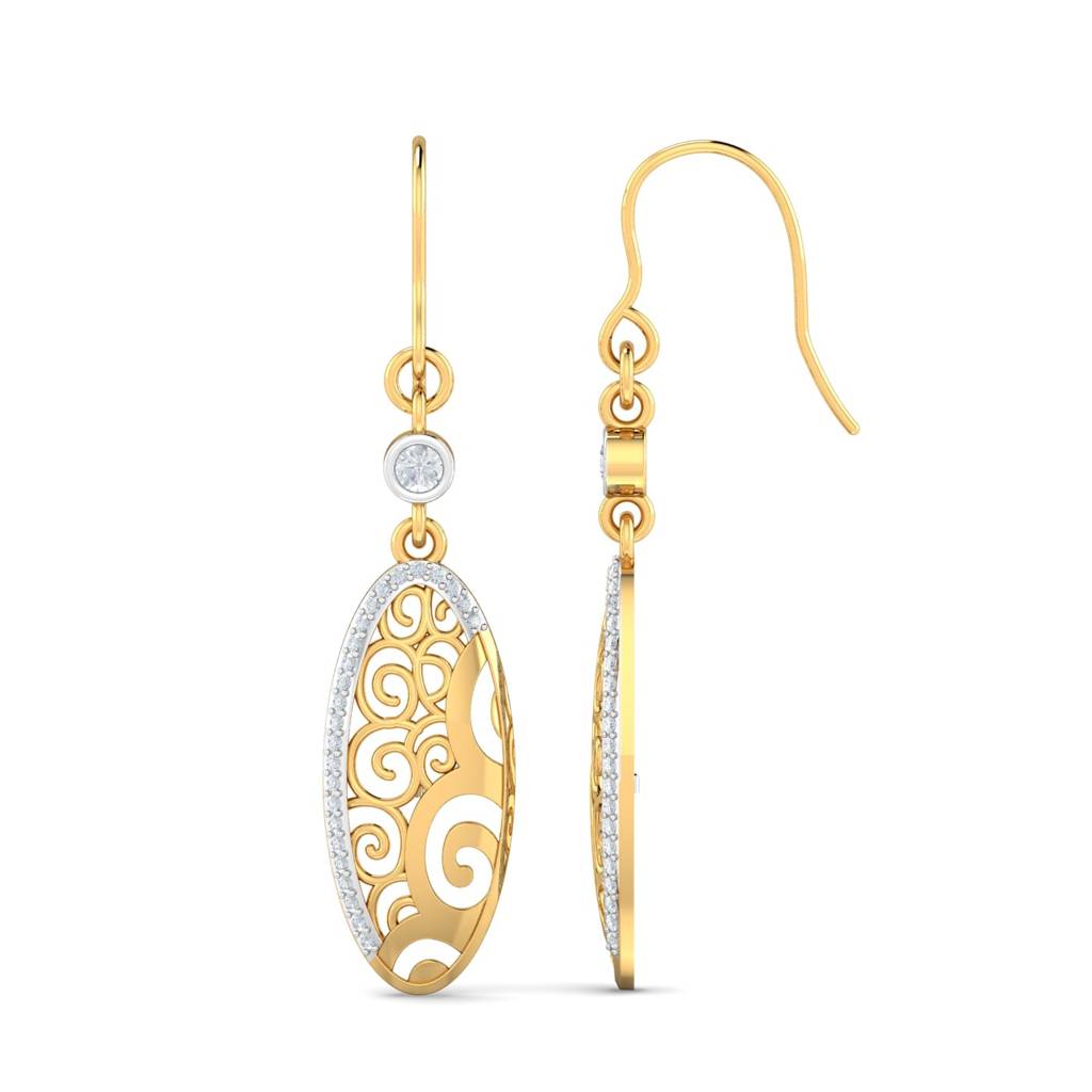 KuberBox 18K Yellow Gold Avigail Hook Earrings