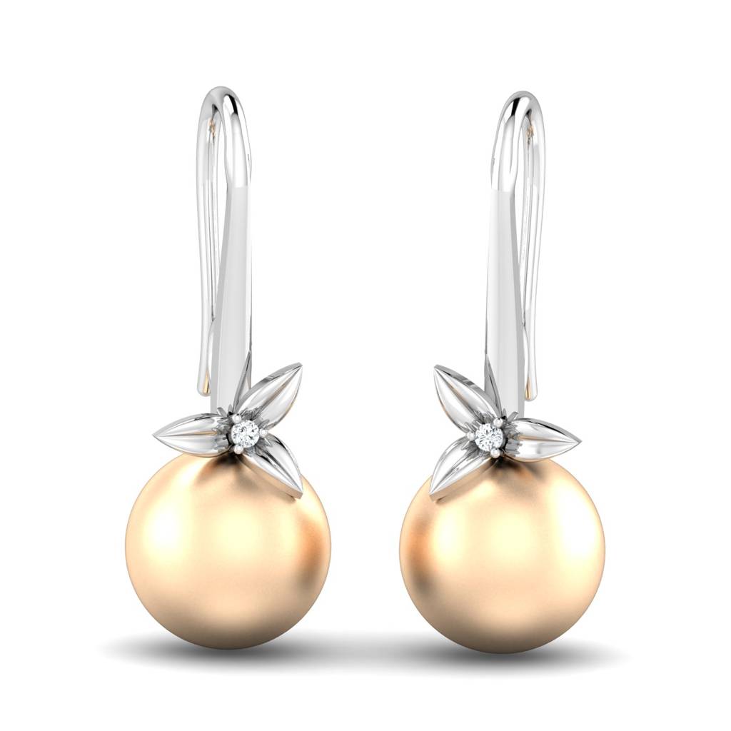 KuberBox 18K White Gold Avishag Pearl Earrings