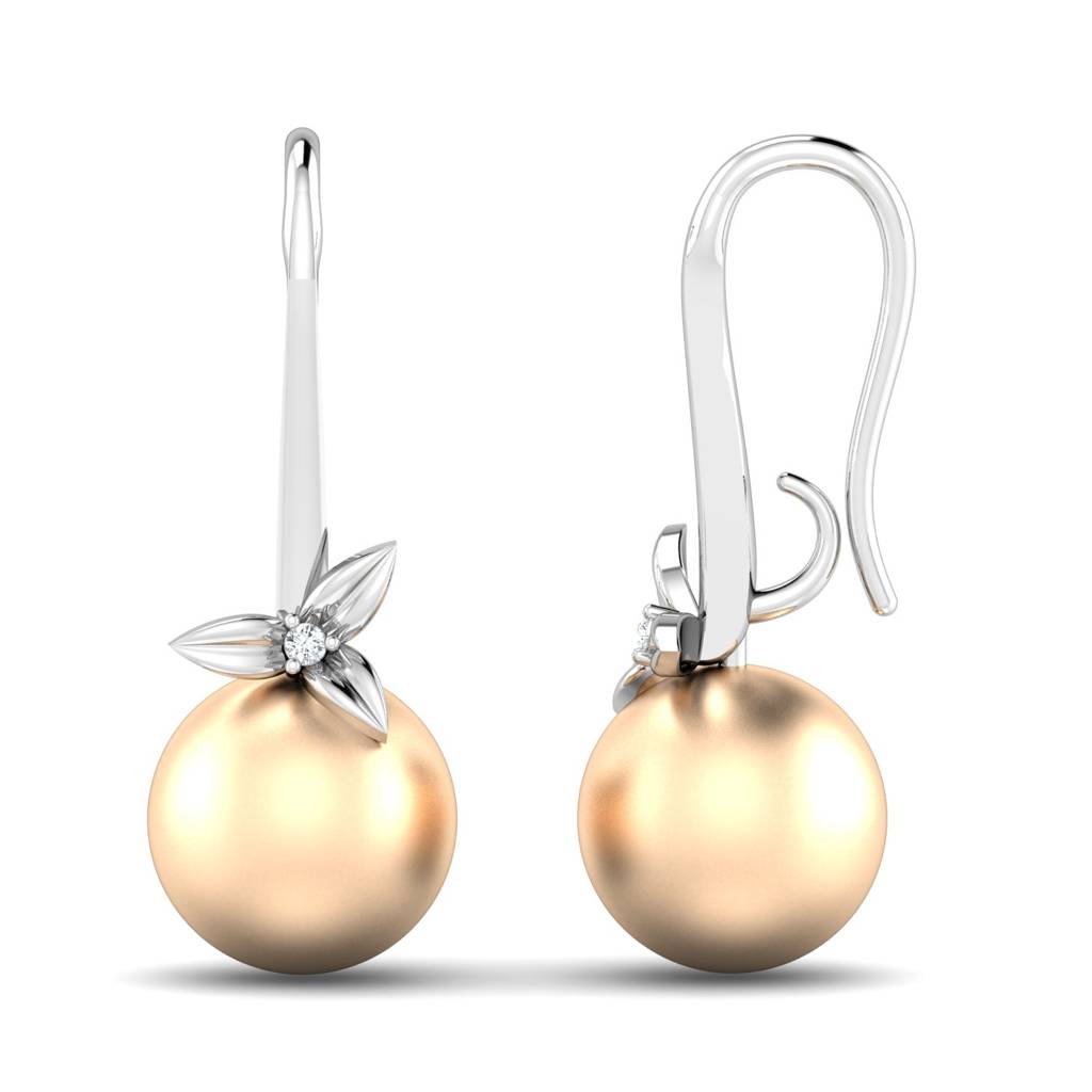 KuberBox 18K White Gold Avishag Pearl Earrings