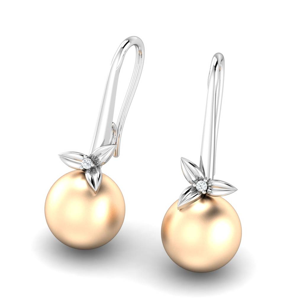 KuberBox 18K White Gold Avishag Pearl Earrings