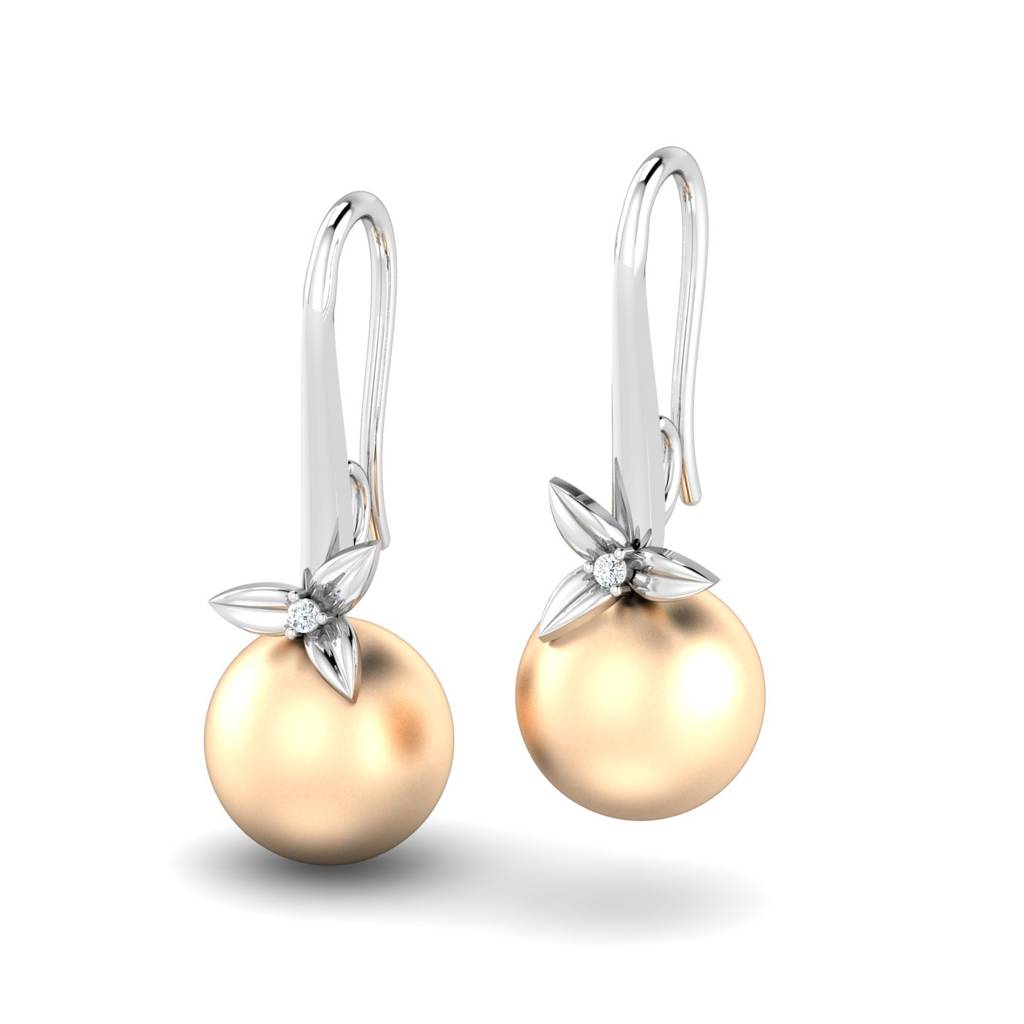 KuberBox 18K White Gold Avishag Pearl Earrings