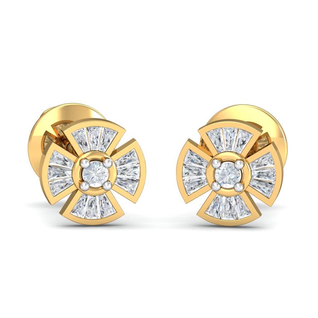 KuberBox 18K Yellow Gold Safia Stud Earrings