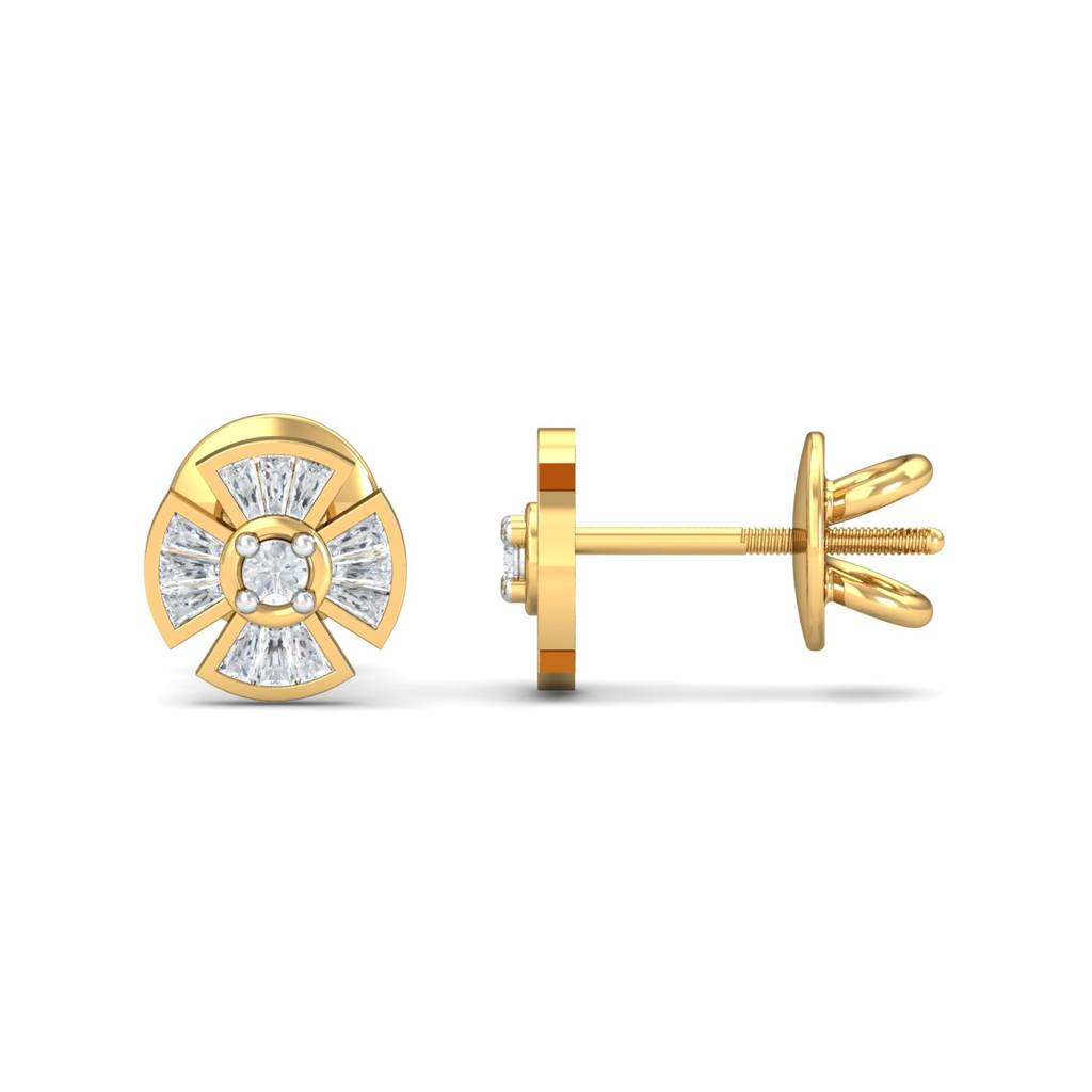 KuberBox 18K Yellow Gold Safia Stud Earrings