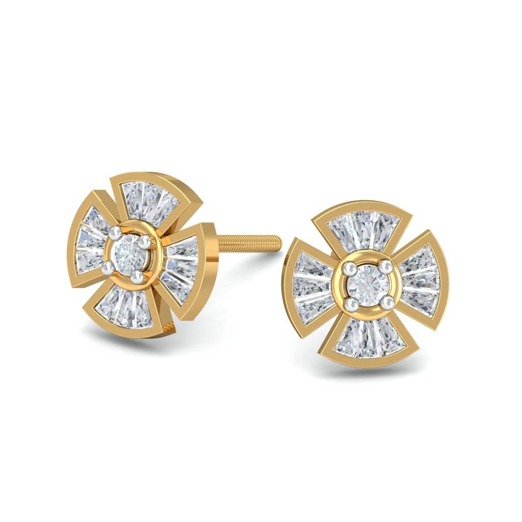 KuberBox 18K Yellow Gold Safia Stud Earrings