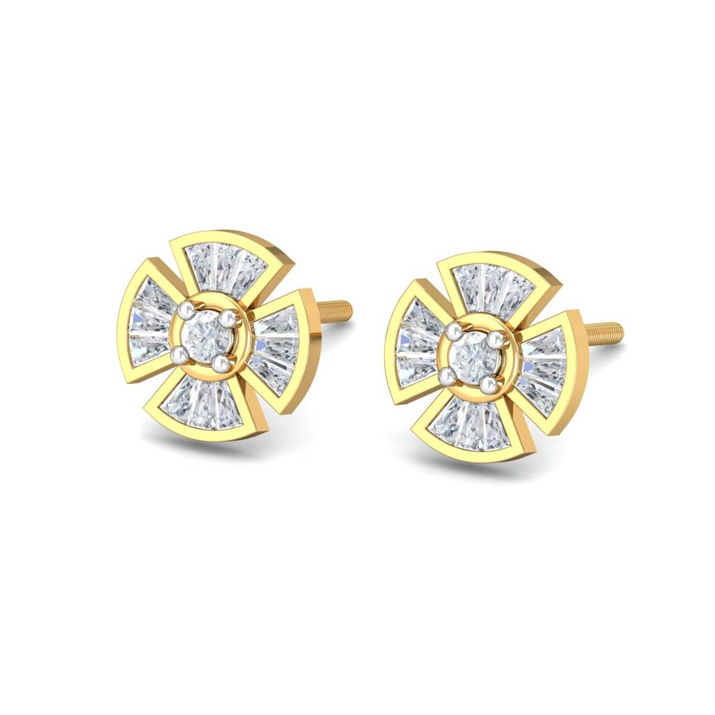 KuberBox 18K Yellow Gold Safia Stud Earrings