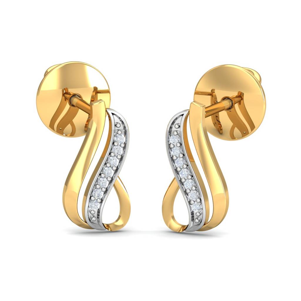 KuberBox 18K Yellow Gold Halima Stud Earrings