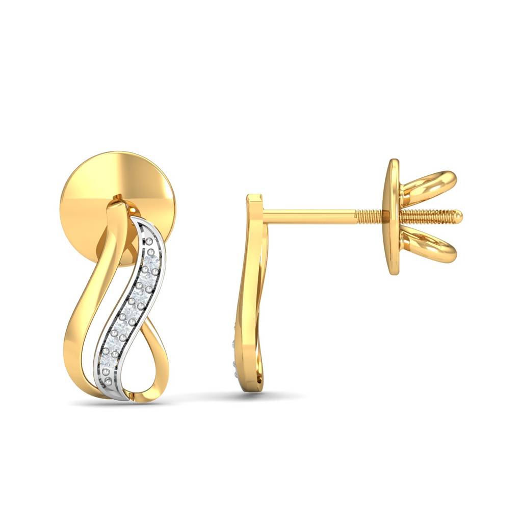 KuberBox 18K Yellow Gold Halima Stud Earrings