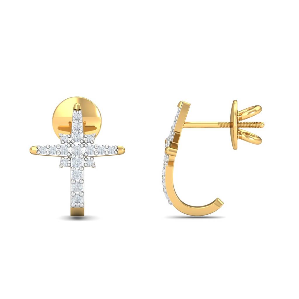 KuberBox 18K Yellow Gold Asuka J-Hoop Earrings