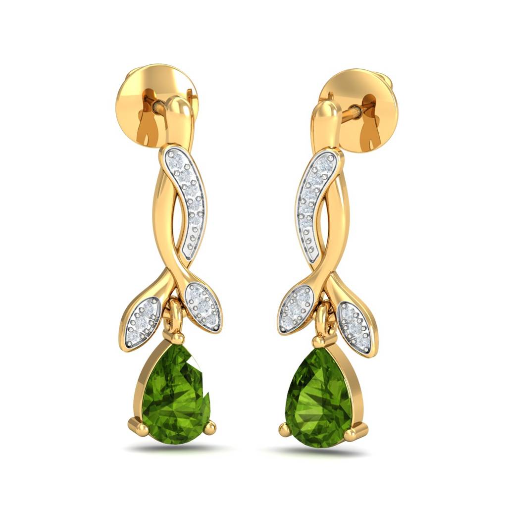 KuberBox 18K Yellow Gold Delilah Peridot Earrings