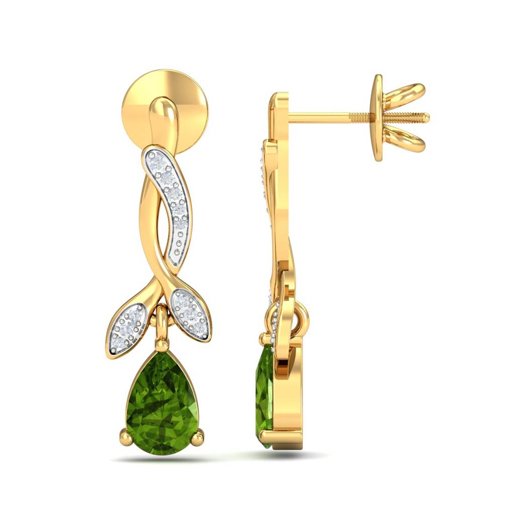 KuberBox 18K Yellow Gold Delilah Peridot Earrings