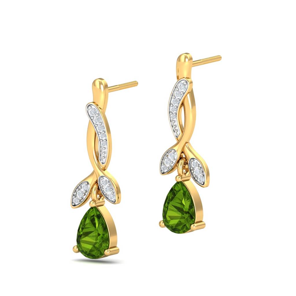 KuberBox 18K Yellow Gold Delilah Peridot Earrings