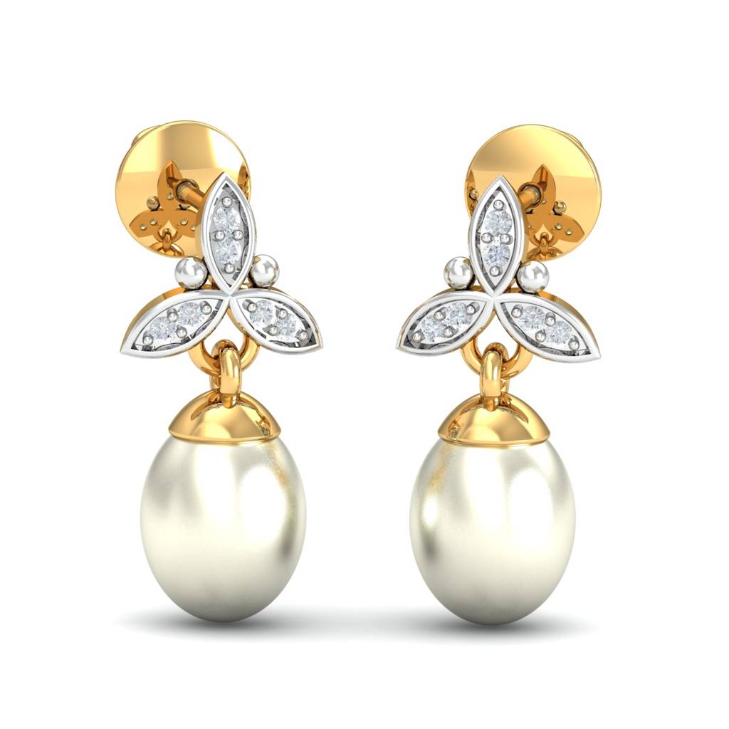 KuberBox 18K Yellow Gold Magdalen Pearl Drop Earrings