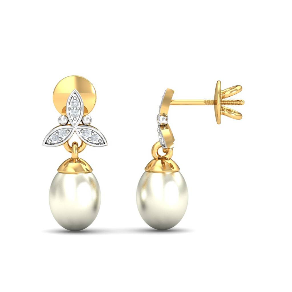 KuberBox 18K Yellow Gold Magdalen Pearl Drop Earrings