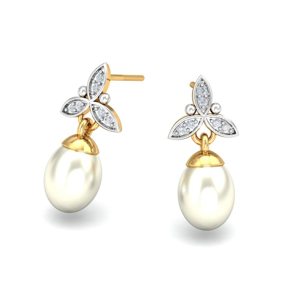 KuberBox 18K Yellow Gold Magdalen Pearl Drop Earrings