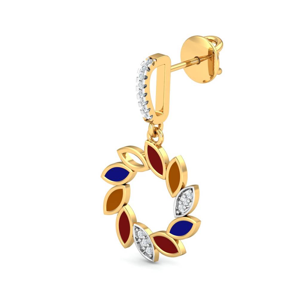 KuberBox 18K Yellow Gold Rang-Chakra Drop Earrings