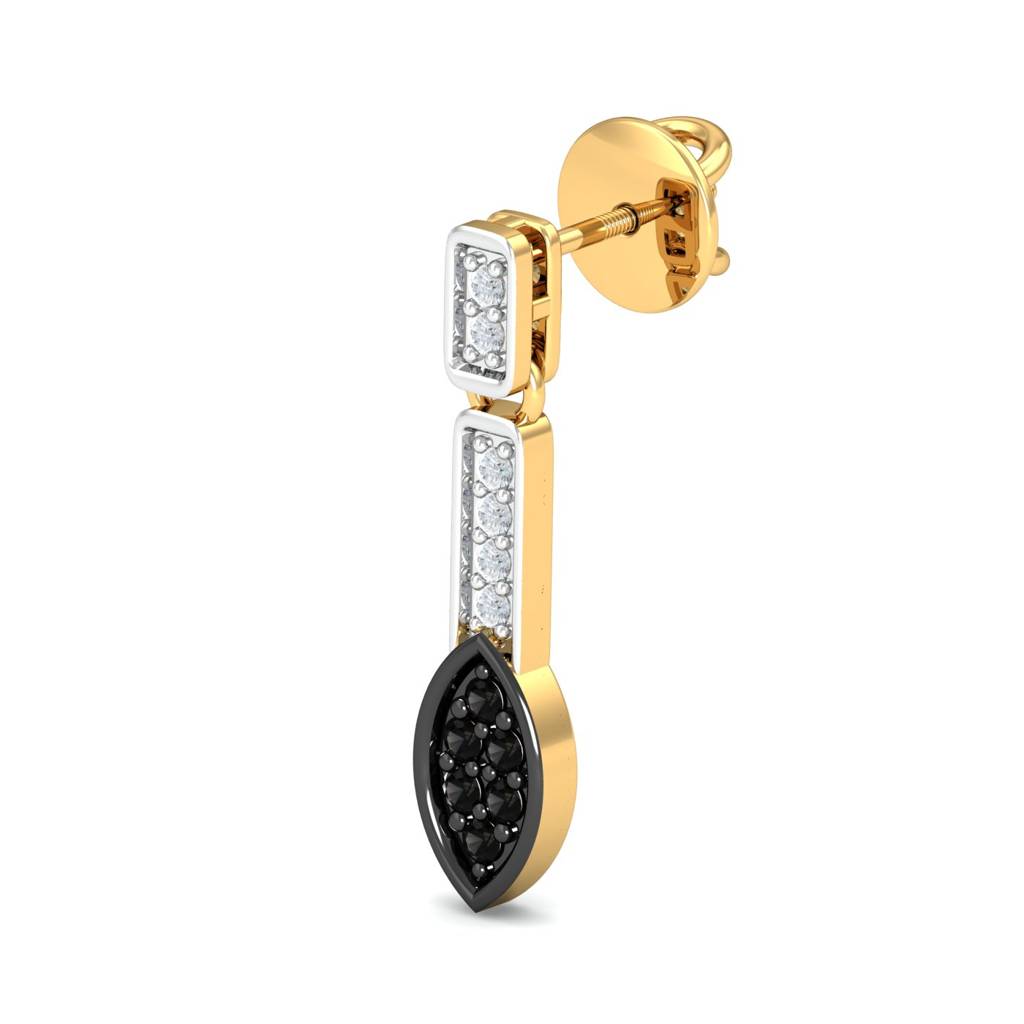 KuberBox 18K Yellow Gold Dainty Dangle Earrings