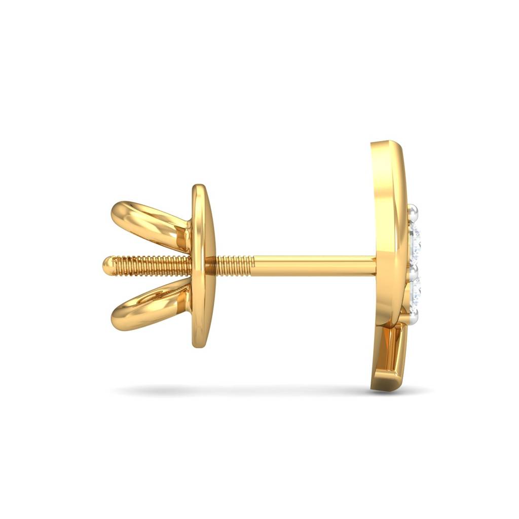 KuberBox 18K Yellow Gold Clasping Palms Stud Earrings