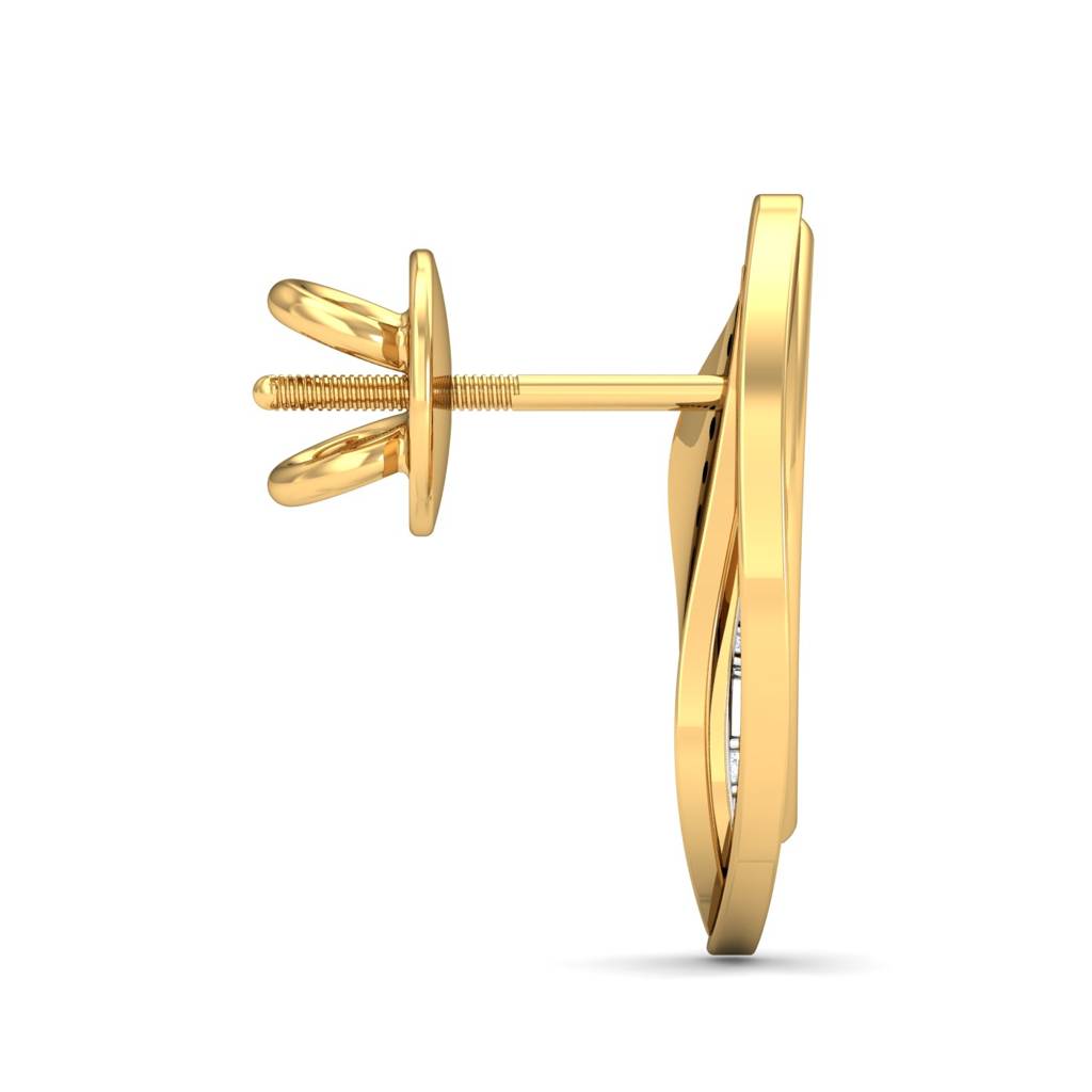 KuberBox 18K Yellow Gold Shimmer Enamel Stud Earrings